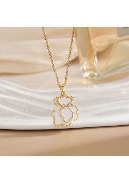 Yeni Titanyum Çelik Kolye Kadın Mizaç Mikro-Set Zirkonya Kişilik Kıdemli Köprücük Kemiği Duygusu Zincir Takı (Yurt Dışından)