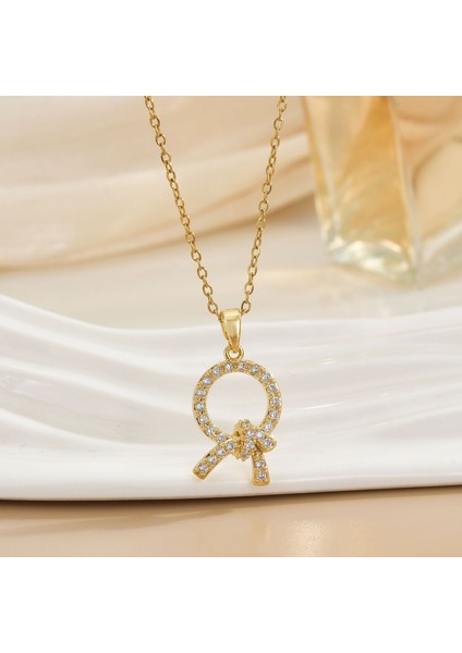 Yeni Kıdemli Işık Duygusu Lüks Mikro Set Zirkonya Bakır 18 Ayar Altın Kaplama Kolye Kolye Köprücük Kemiği Zinciri Takı ile Kadın Moda (Yurt Dışından)