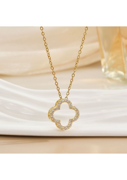 Yeni Kıdemli Işık Duygusu Lüks Mikro Set Zirkonya Bakır 18 Ayar Altın Kaplama Kolye Kolye Köprücük Kemiği Zinciri Takı ile Kadın Moda (Yurt Dışından)