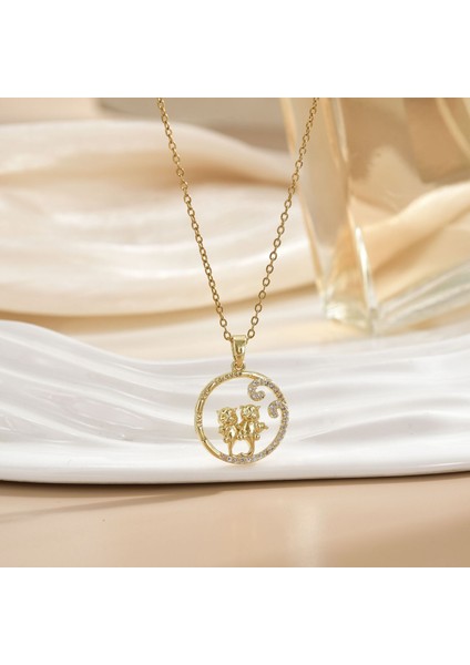 Yeni Kıdemli Işık Duygusu Lüks Mikro Set Zirkonya Bakır 18 Ayar Altın Kaplama Kolye Kolye Köprücük Kemiği Zinciri Takı ile Kadın Moda (Yurt Dışından)