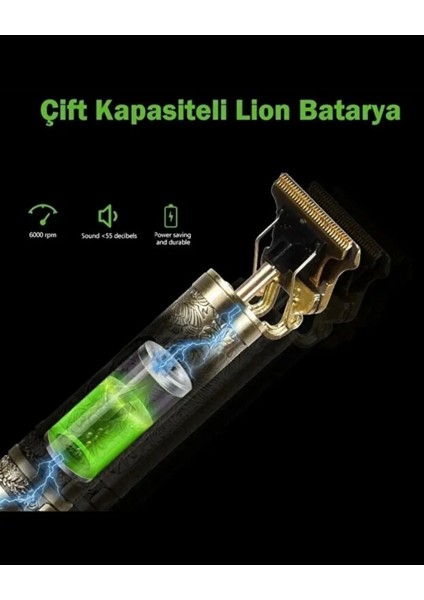 Vintage T9 Profesyonel Şarjlı Saç ve Sakal Kesme Makinesi – Metal Gövdeli Trimmer, 0 mm Kesim, 4 Başlıklı Erkek Tıraş Makinesi indirimleri