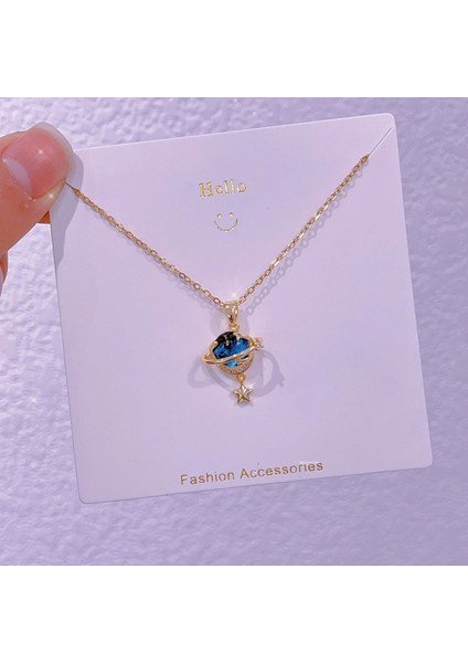 Yeni Işık Lüks Moda Yıldız Gezegen Şekli Tasarım Kolye Kadın Titanyum Çelik Köprücük Kemiği Zinciri Kozmik Yıldız Nehir Kolye Mücevher (Yurt Dışından)
