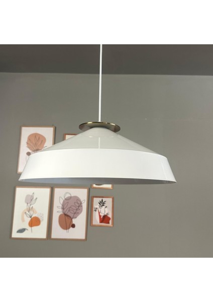 Lema Beyaz Tekli Avize Ahşap Ufo Sarkıt Lamba Restoran Cafe Salon Avizeleri fiyatları