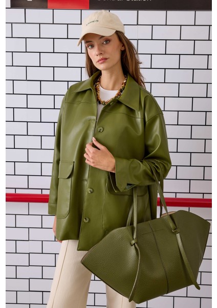 Maxi Shopper Çanta Yeşil modelleri