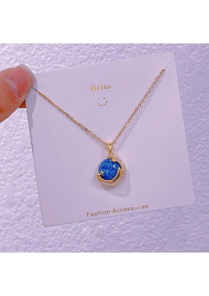 Yeni Işık Lüks Moda Yıldız Gezegen Şekli Tasarım Kolye Kadın Titanyum Çelik Köprücük Kemiği Zinciri Kozmik Yıldız Nehir Kolye Mücevher (Yurt Dışından)