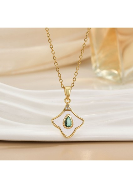 Yeni Kolye Kadın Dönebilen Çiçek Titanyum Çelik Niş Tasarım Duygusu Basit Moda Trendi Yüz Mizaç Köprücük Kemiği Zincir Takı (Yurt Dışından)