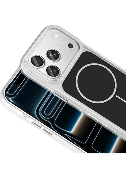 Apple iPhone 17 Pro Uyumlu M-Safe Özellikli Metal Buton Tasarımlı Ikonik Silikon Kapak Siyah modelleri