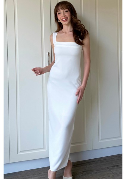 Beyaz Askılı Maxi Elbise fiyatları