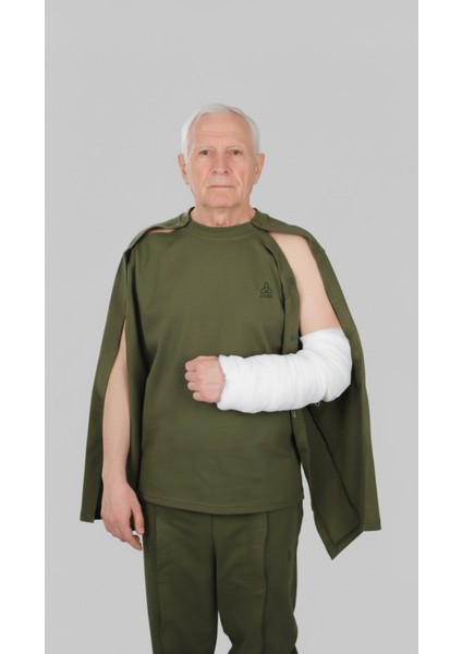 Cure Adaptif Uzun Kollu Haki Kırık Kol Ortopedi Kıyafeti