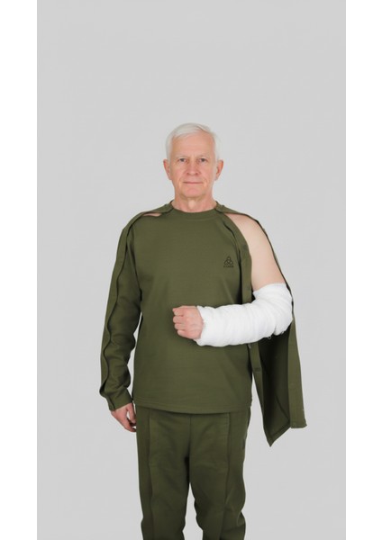 Cure Adaptif Uzun Kollu Haki Kırık Kol Ortopedi Kıyafeti