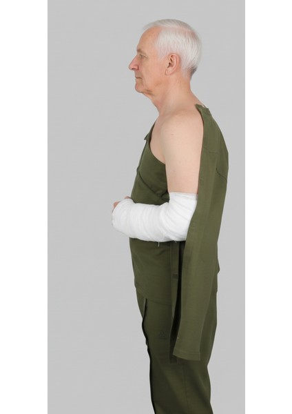 Cure Adaptif Uzun Kollu Haki Kırık Kol Ortopedi Kıyafeti