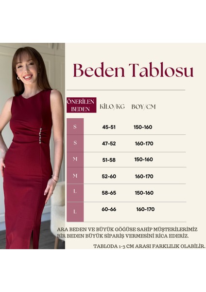 Taş Detaylı Yırtmaçlı Drapeli Bordo Elbise fiyatları
