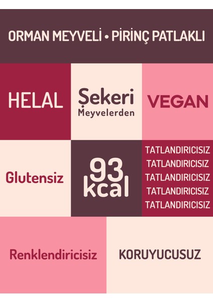 Baron Orman Meyveli Pirinç Patlaklı Bar | Sağlıklı Atıştırmalık – Vegan, Glutensiz (25GR x 24 Adet) fırsatları