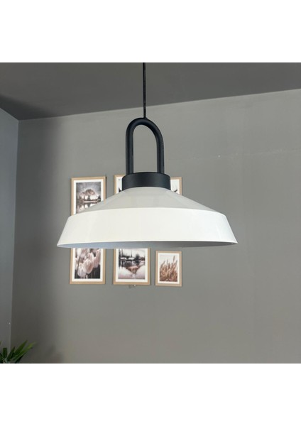 Lema Beyaz Tekli Avize Kilit Kafa Başlık Sarkıt Lamba Restoran Cafe Salon Avizeleri