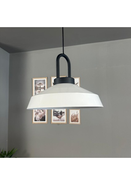 Lema Beyaz Tekli Avize Kilit Kafa Başlık Sarkıt Lamba Restoran Cafe Salon Avizeleri modelleri