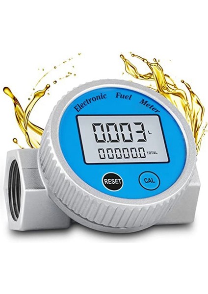 Türbin Akış Ölçer Su Geçirmez Dijital Yakıt Akış Ölçer 2,37-26,41 Gpm (Yurt Dışından)