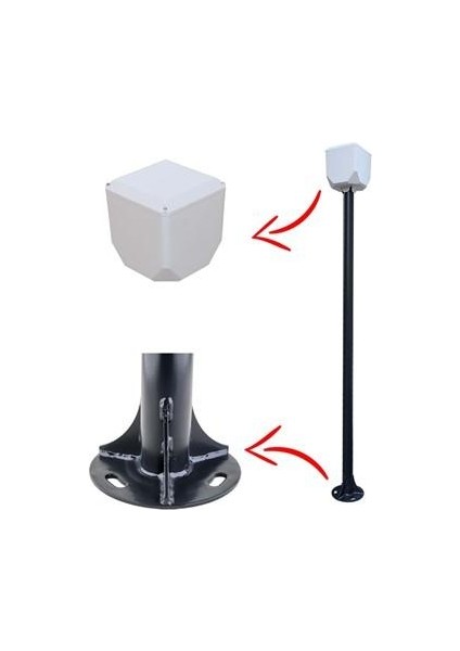 2.5 Metre (+TRK-154 Küp Ile Birlikte) Kamera Direk 7016 Düz Mat Antrasit Fırın Boyalı fiyatları