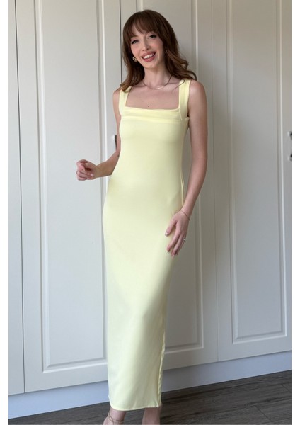 Sarı Askılı Maxi Elbise fiyatları