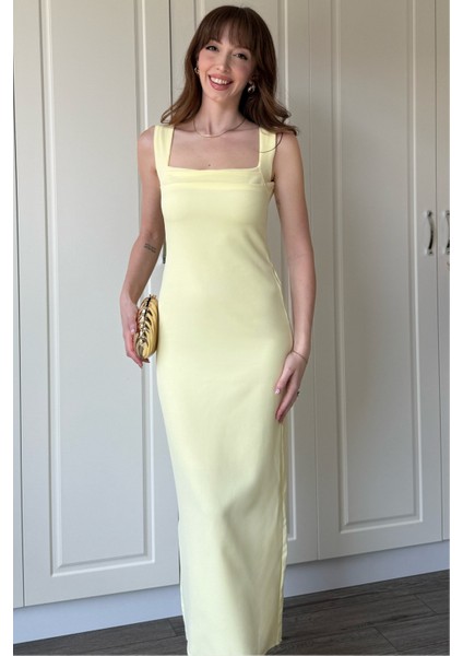 Sarı Askılı Maxi Elbise modelleri