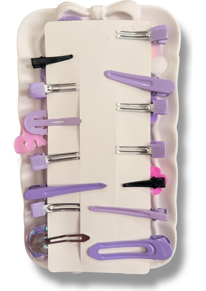 My Little Ponny Temalı Betty Becky Figürlü 14'lü Pens ve Çıtçıt Çocuk Set Toka Lila modelleri