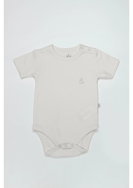 Organik Natural Basic Style Yarım Kol Body BS17103 Ekru