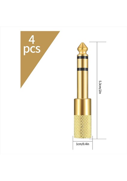 4 Adet 6.35MM (1/4 Inç) Erkek Ila 3,5 mm (1/4 Inç) Dişi Stereo Kulaklık Adaptörü, Kulaklık Için Ses Adaptörü Jak Fişi (Yurt Dışından) fiyatları