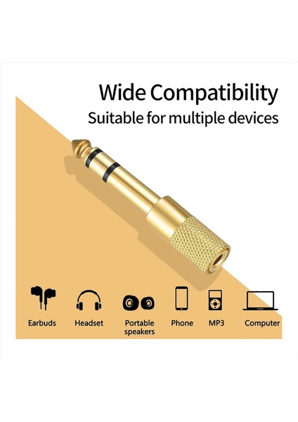 4 Adet 6.35MM (1/4 Inç) Erkek Ila 3,5 mm (1/4 Inç) Dişi Stereo Kulaklık Adaptörü, Kulaklık Için Ses Adaptörü Jak Fişi (Yurt Dışından) modelleri