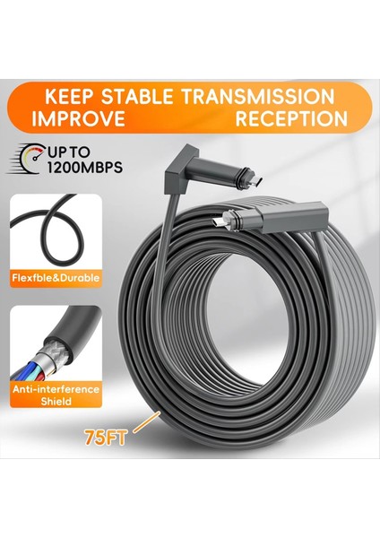 Starlink V2/gen2 Yönlendirici Kablosu Uzantısı Web Değiştirme Fişi ve Starlink Uydu Kablosu Onarımı 23M (75FT) (Yurt Dışından) indirimleri