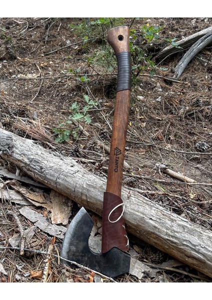 El Yapımı Drasil Kamp Baltası – ST60 Çelik, 70 cm Gürgen Sap | Tanto Bushcraft indirimleri