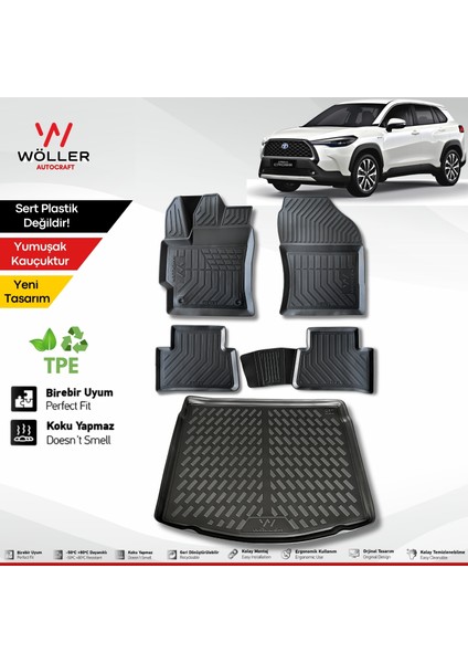 Toyota Corolla Cross Paspas Bagaj Havuzu Set 2022 Sonrası 3D Ultraflex Set