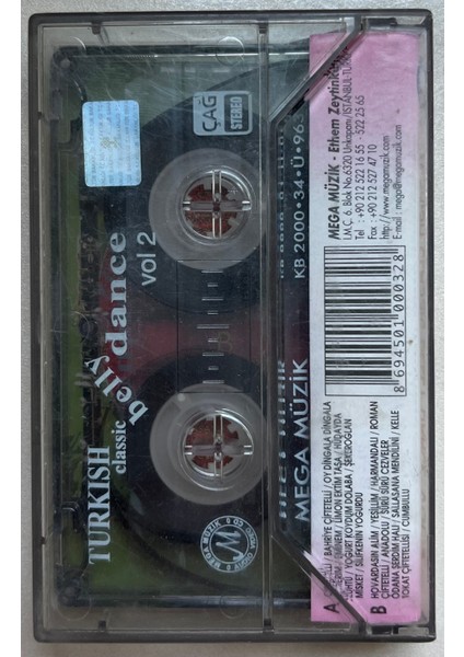 Turkish Classic Belly Dance 2 Kaset (Orijnal Dönem Baskı Kaset) fiyatları