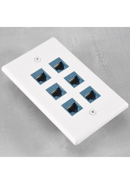 Cat 6 Ethernet Duvar Plakası 6 Port, Ethernet Duvar Plakası Kadın-Kadın Kat7/6/6e/5/5e ile Uyumlu Olabilir (Yurt Dışından)