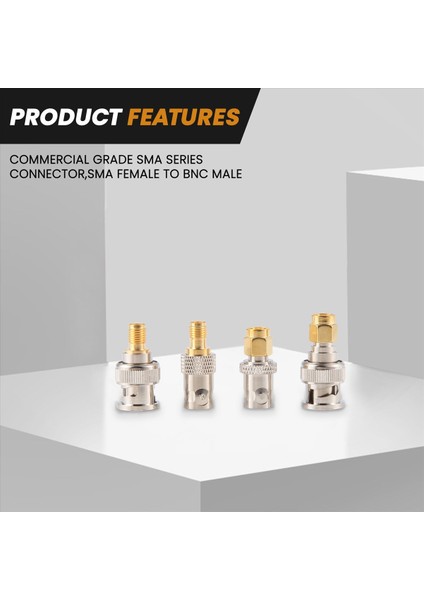 4pcs Bnc - Sma Tipi Erkek Kadın Rf Konektör Adaptör Test Dönüştürücü Kit Seti (Yurt Dışından) fırsatları