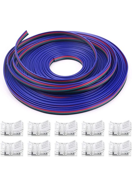 16.4ft Rgb LED Tel 22 Awg 4pin Rgb LED Şerit Konnektörü ile 22 Gösterge 4 Renk Rgb LED Şeritler Için Rgb 3528 5050 (Yurt Dışından)
