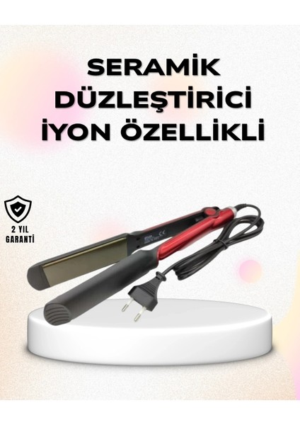 Buğz Profesyonel Titanyum Saç Düzleştirici – Ayarlanabilir Isı ve Hızlı Isınma Özellikli