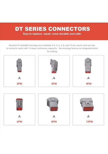 188PCS Deutsch Dt 2,3,4,6,8 ve 12 Pin Konfigürasyonunda 16 Katı Kontakla Gri Konektör Kiti, Otomotiv Konektörleri (Yurt Dışından) fırsatları