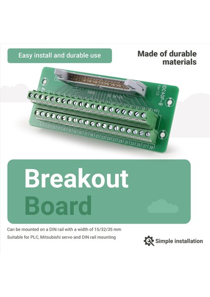 IDC40P 40PIN Konnektör Şerit Kesme Tahtası Terminal Blok Fişi Braket ile Plc Arayüzü, Plc, Dın Ray Ray Montaj (Yurt Dışından) fırsatları
