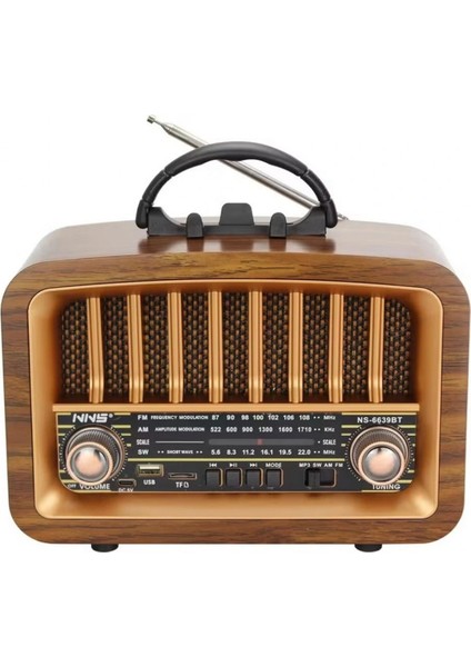 Taşınabilir USB İle Şarj Olabilen Klasik AM /FM/SW Transistör Retro Tipi Klasik Radyo