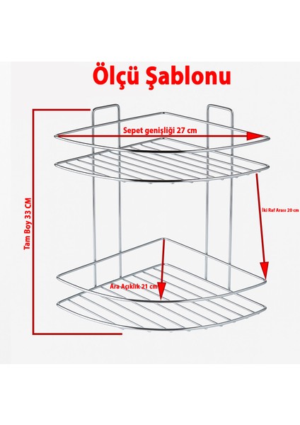 Banyo Duş Köşe Rafı Iki Katlı Krom Paslanmaz Metal Şampuanlık Duvar Montajlı Düzenleyici Raf Seti fırsatları