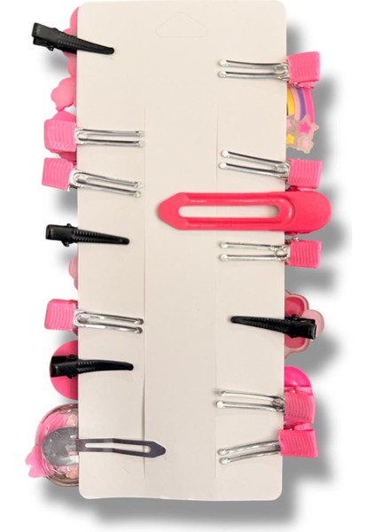 My Little Ponny Temalı Betty Becky Figürlü 14'lü Pens ve Çıtçıt Çocuk Set Toka Pembe modelleri