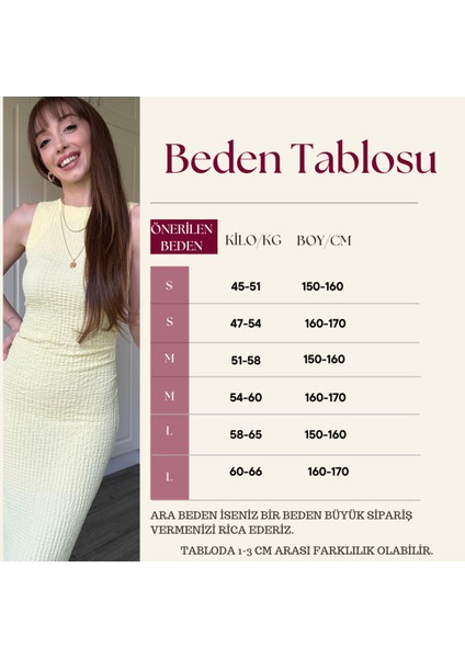 Gofre Kumaş Sarı Midi Elbise indirimleri