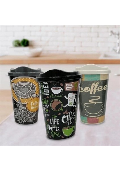 3 Adet Kahve Bardağı Seti Dekoratif Plastik Kahve Muhafaza Bardağı indirimleri