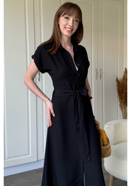 Keten Gömlek Siyah Elbise fiyatları