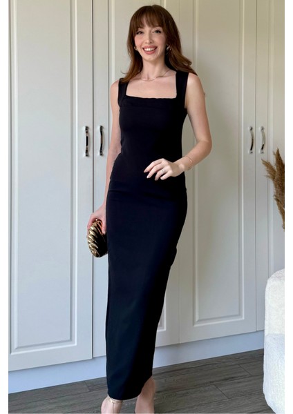 Siyah Askılı Maxi Elbise modelleri