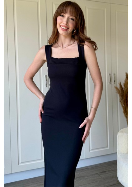 Siyah Askılı Maxi Elbise fırsatları