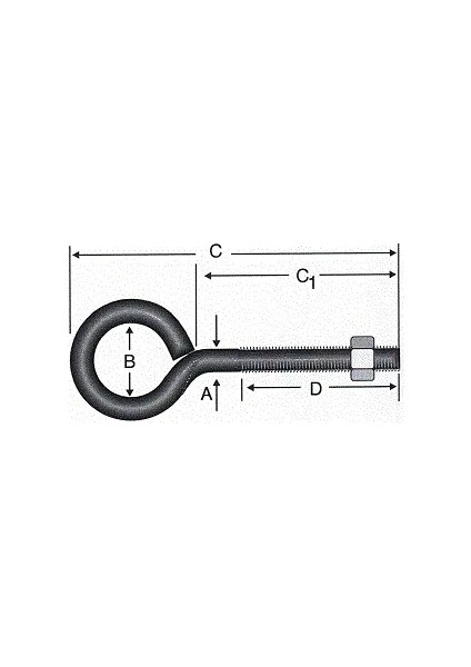 Buğz Kapalı Metrik Kanca M5 / 21X100 - 100 Adet fiyatları