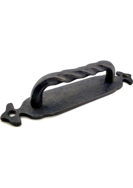 Buğz Antika Tarz Dekoratif Pirinç Burgulu Çekme Kol - 148X33 Mm, Oksit