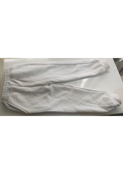 Beyaz Çocuk Eşofman Altı 3 Iplik Şardonlu