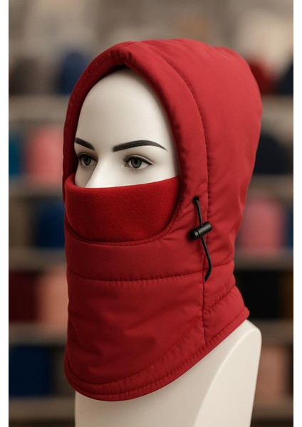 Unisex Su Geçirmez Polar Astarlı Stoperli Tam Koruma Kışlık Boyunluk Bere