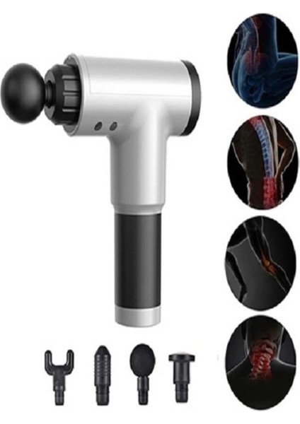 Buğz 4 Başlıklı 6 Kademeli Vurmalı Titreşimli Yoğurmalı Elektrikli Masaj Cihazı Tabancası Renk Seçilemez fiyatları